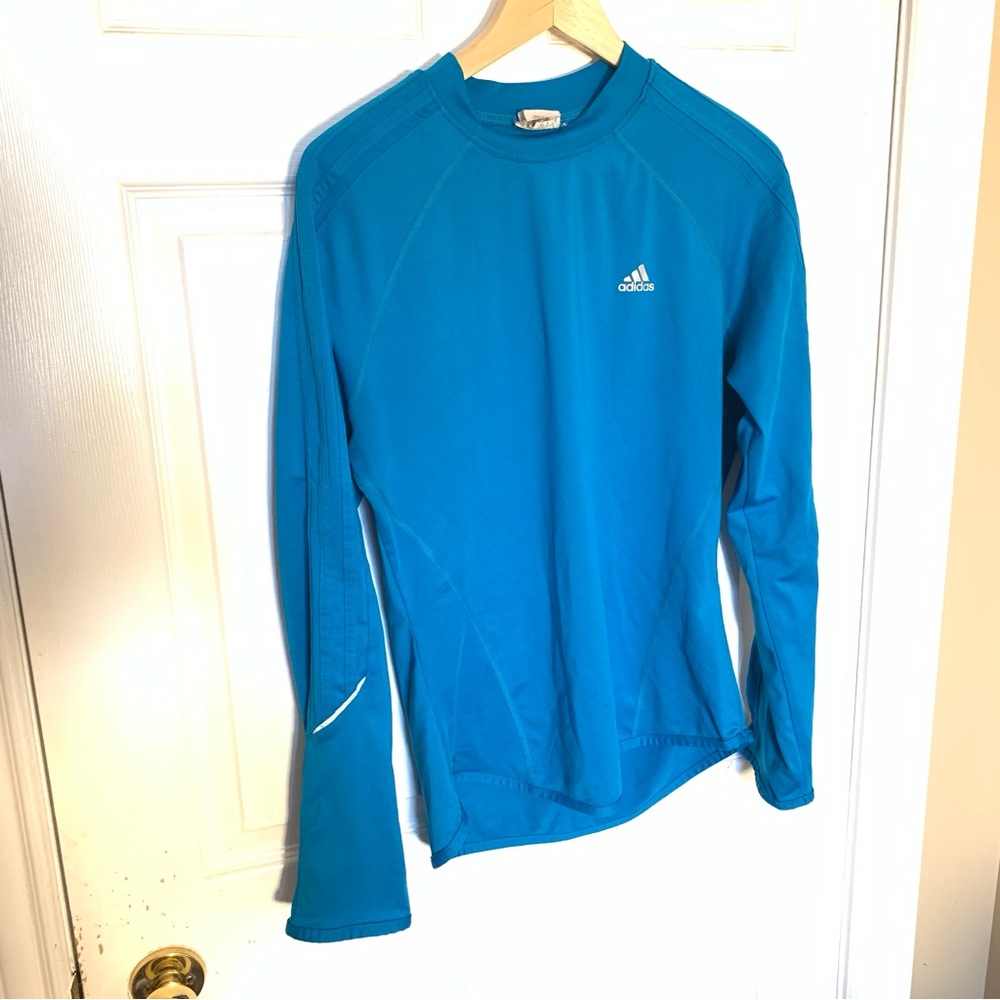 Adidas Blue Long Sleeve Performance Running Shirt Men’s Large